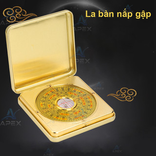 La bàn chuyên nghiệp phong thủy vuông có nắp di động nhỏ độ chính xác cao，dụng cụ la bàn nhỏ