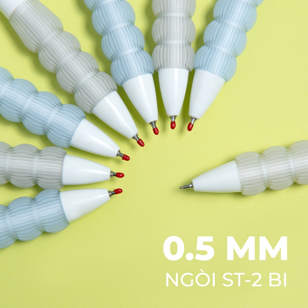 Hộp 10 Bút Gel Classmate Bút Nước Bấm Ngòi ST 2 Bi 0.5mm Xanh Đen Nhanh Khô Bút Gel Press Đệm Tay Êm Ái Ghi Chép GP116