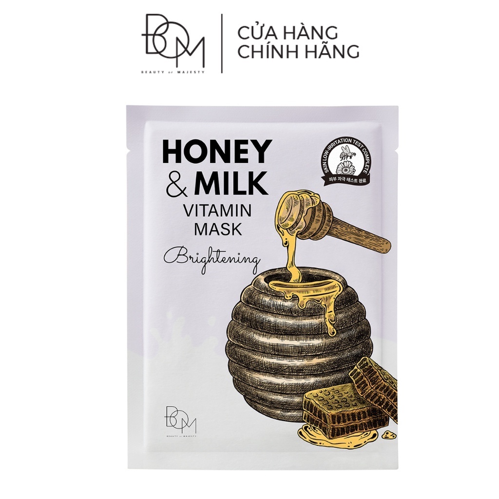 [GIFT] B.O.M Honey & Milk Brightening Vitamin Mask Mặt Nạ Làm Sáng 25g
