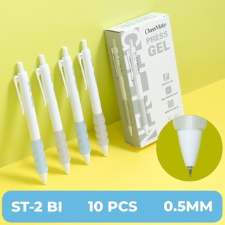 [New] Hộp 10 Bút Gel Classmate 0.5mm Ngòi ST 2 Bi Êm Tay Chống Chai Tay Khi Viết, Bút Gel Siêu Trơn Nhanh Khô Mực