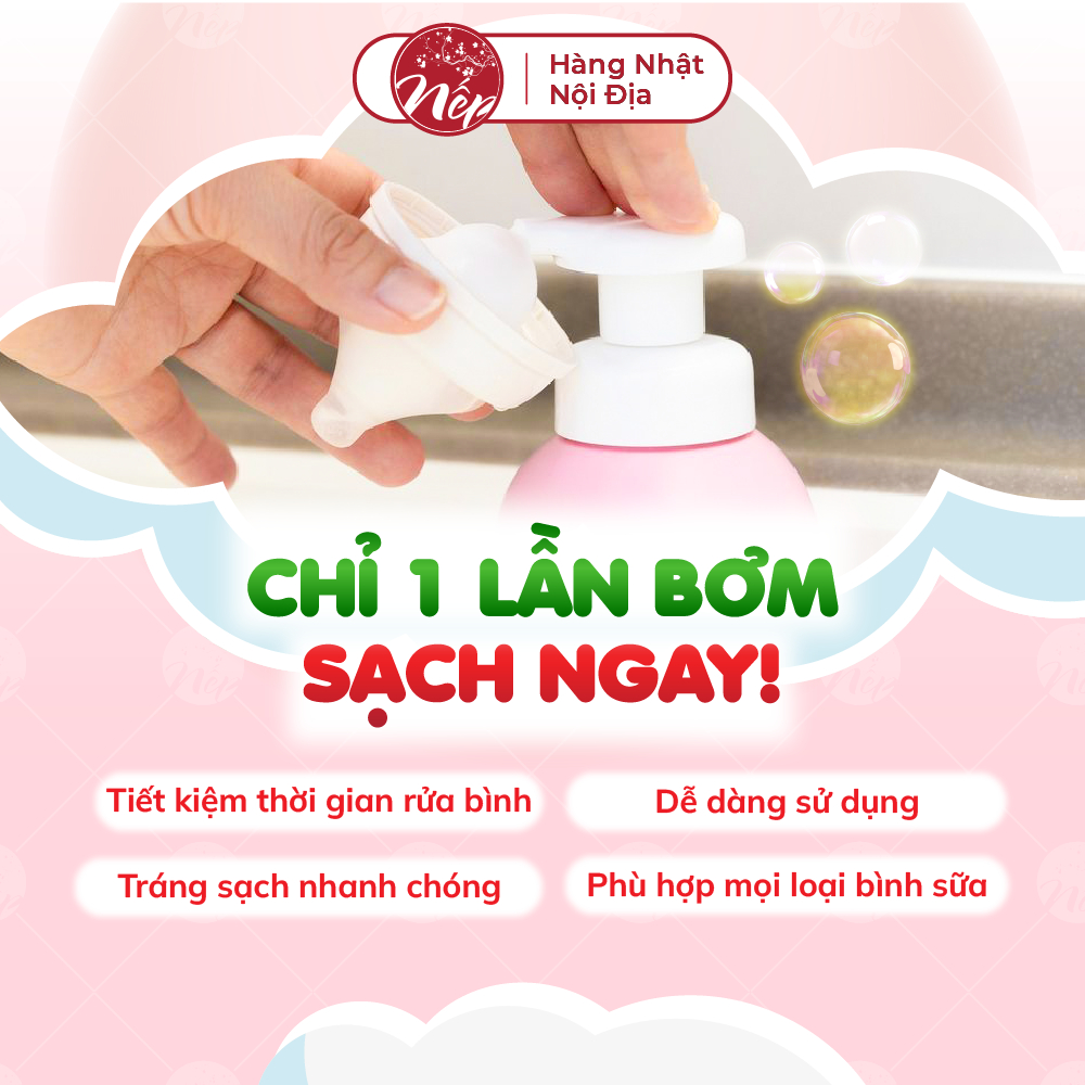 Nước rửa bình ARAU Baby Nhật chính hãng chai 500ML/túi 450ML - nepshop1