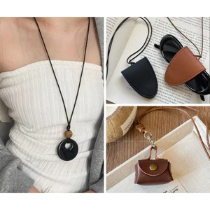IK Vòng Cổ Da Đa Chức Năng Phụ Kiện Dây Đeo Vòng Cổ Treo Kính Mắt N31