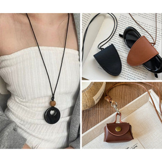 IK Vòng Cổ Da Đa Chức Năng Phụ Kiện Dây Đeo Vòng Cổ Treo Kính Mắt N31