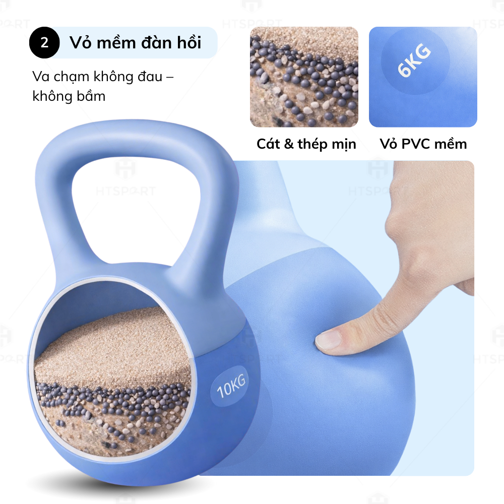 Tạ Ấm Mềm, Tạ Bình Vôi 4Kg - 12Kg Chất Liệu PVC Thân Thiện - Đàn Hồi Cao - An Toàn Tập Luyện Tại Nhà