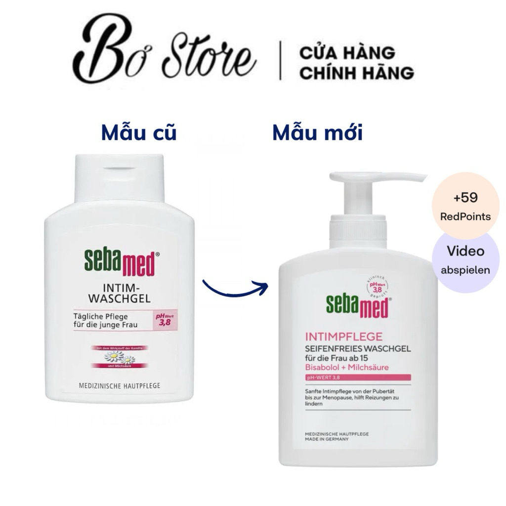 [NI A C] Dung dch v sinh ph n Sebamed pH3.8 Feminine Intimate Wash  200ml