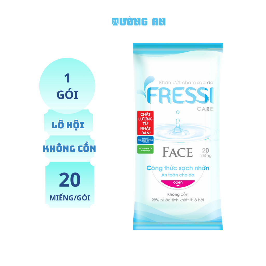 Khăn Ướt Fressi Face Không Cồn Lô Hội 20 Miếng