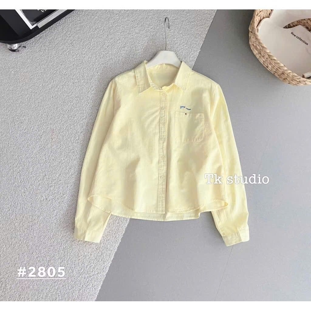 [𝑯𝒂 𝑨𝒏𝒉]Áo Sơ Mi Thô Túi Tim Xiêu Xinh QCL1