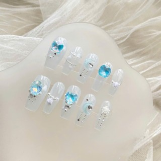 NANTY Nailbox thiết kế sơn nước gạo đính đá xanh M310