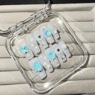 NANTY Nailbox thiết kế sơn nước gạo đính đá xanh M310