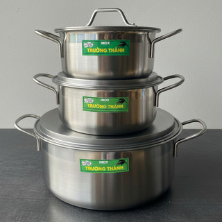 [Giá Xưởng] Bộ 3 Nồi INOX Trường Thành 16 - 18 - 24cm dùng được nhiều loại bếp kể cả bếp từ