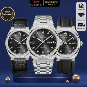 Đồng hồ nam chính hãng I&W Carnival 751G-T3 Kính sapphire,Chống nước 50m,BH 24 tháng,Máy Cơ Automatic,dây kim loại xịn