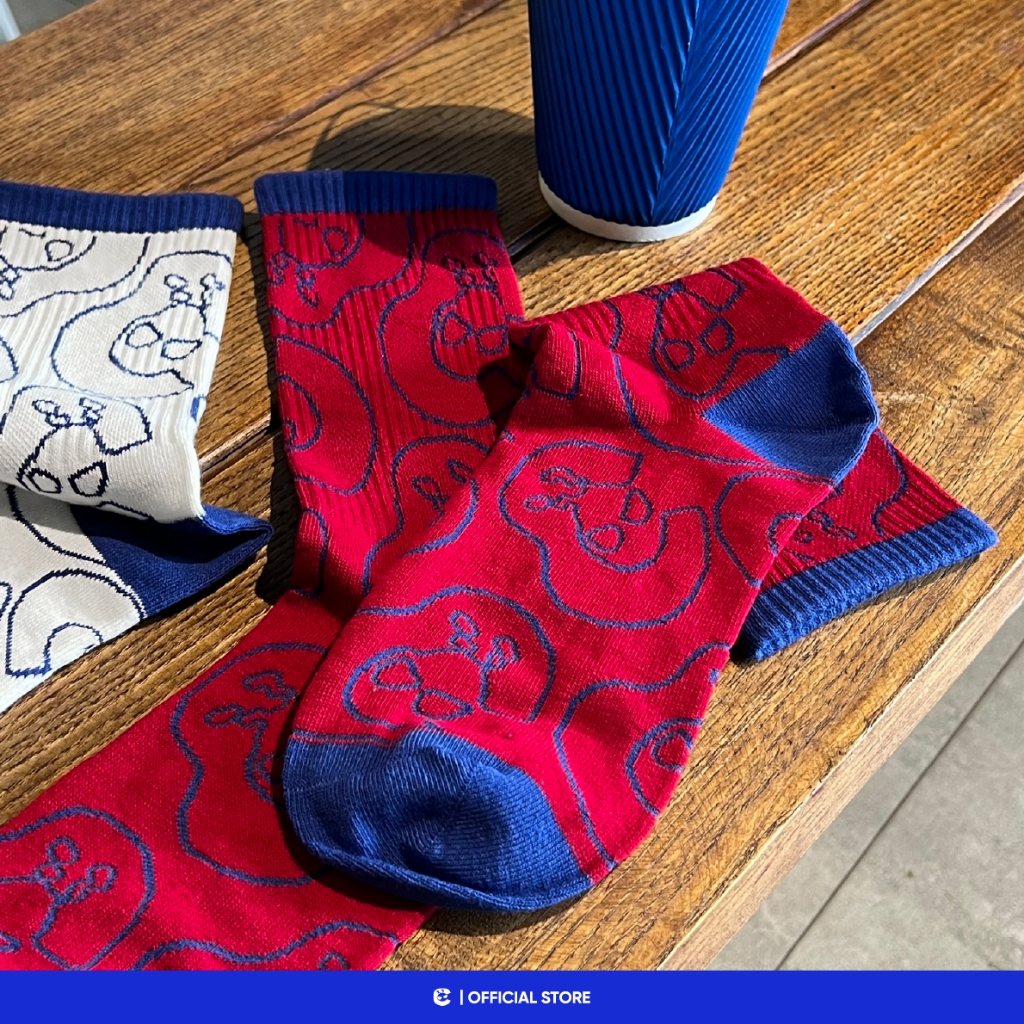 Tất vớ nam nữ cổ cao hoạ tiết monogram co giãn Local Brand Chính Hãng City Cycle Tất cổ cao Comic
