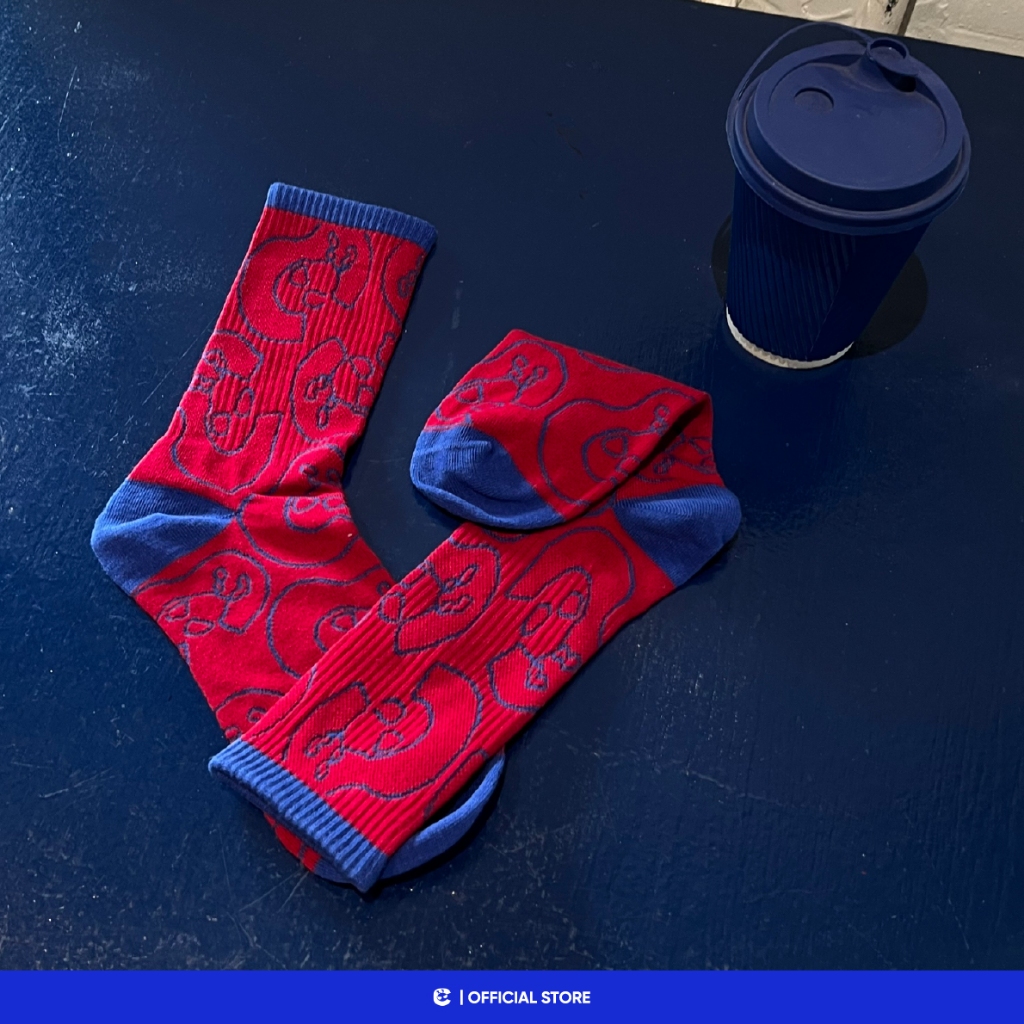 Tất vớ nam nữ cổ cao hoạ tiết monogram co giãn Local Brand Chính Hãng City Cycle Tất cổ cao Comic