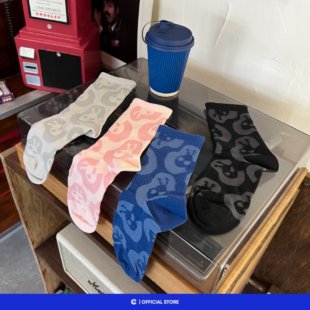 Tất vớ nam nữ cổ cao hoạ tiết monogram co giãn Local Brand Chính Hãng City Cycle Tất cổ cao Chill Walk