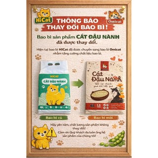 Cát vệ sinh Đậu Nành Hi Cat OmiCat Cho Mèo - Cát Đậu Nành Hữu Cơ HICAT túi 6L