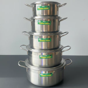 BỘ 5 Nồi Inox Cao Cấp 16-18-20-22-24cm – Loại Dày, Không Gỉ Sét