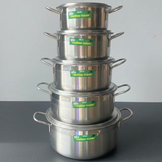 BỘ 5 Nồi Inox Cao Cấp 16-18-20-22-24cm – Loại Dày, Không Gỉ Sét