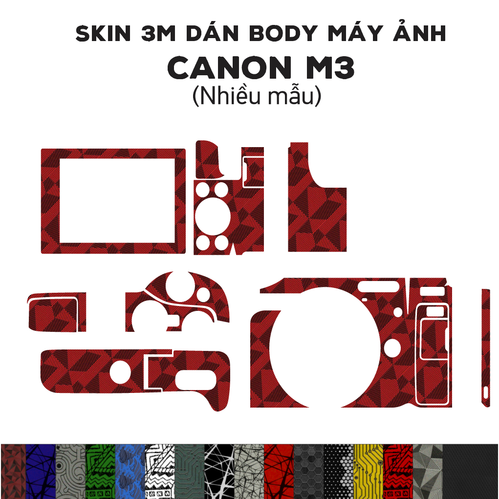 Skin 3M dán Canon M3 (Nhiều mẫu) | Miếng film dán chống bám bẩn cho body Canon M3