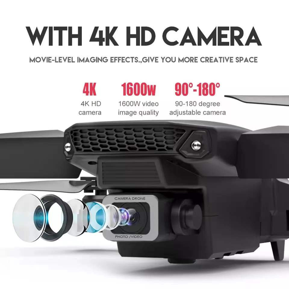 2026 Máy bay không người lái E88Pro mới, Camera kép 4K HD, Quay video WiFi, UAV điều khiển từ xa