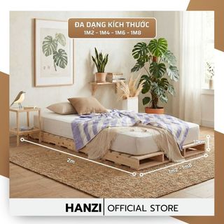 Giường PALLET Nhật Hàn Gỗ Thông Có Chân – Dễ Lắp Đặt – Nhiều Kích Thước 1m2–1m8 – Phù Hợp Mọi Không Gian