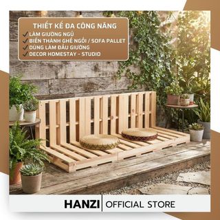 Giường PALLET Nhật Hàn Gỗ Thông Có Chân – Dễ Lắp Đặt – Nhiều Kích Thước 1m2–1m8 – Phù Hợp Mọi Không Gian