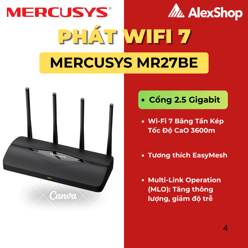 [BE3600] Router WIFI Mercusys MR27BE / MR25BE Phát Wifi 7 Băng Tần Kép ...