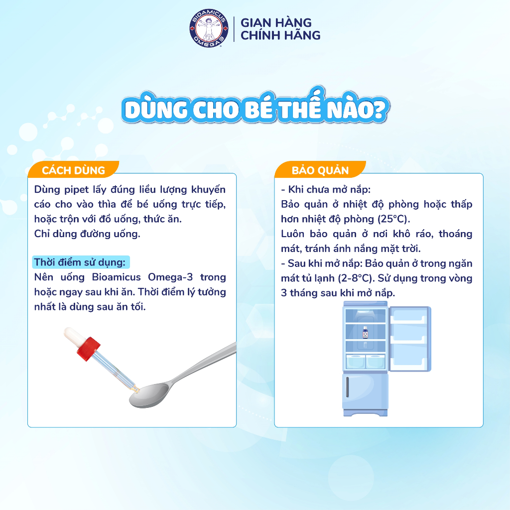 Bioamicus Omega 3 Bổ Sung DHA Giúp Bé Thông Minh,Mắt Sáng Khỏe, Hương Cam Thơm Tự Nhiên chai 30ml