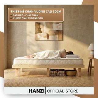 GIƯỜNG PALLET CHÂN VUÔNG 30CM Gỗ Thông – Thiết Kế Cao Ráo – Giường Ngủ Phong Cách Nhật Hàn Hiện Đại