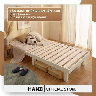 GIƯỜNG PALLET CHÂN VUÔNG 30CM Gỗ Thông – Thiết Kế Cao Ráo – Giường Ngủ Phong Cách Nhật Hàn Hiện Đại