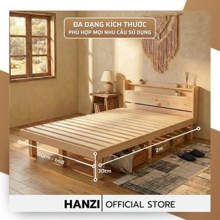 GIƯỜNG PALLET CHÂN VUÔNG 30CM Gỗ Thông – Thiết Kế Cao Ráo – Giường Ngủ Phong Cách Nhật Hàn Hiện Đại