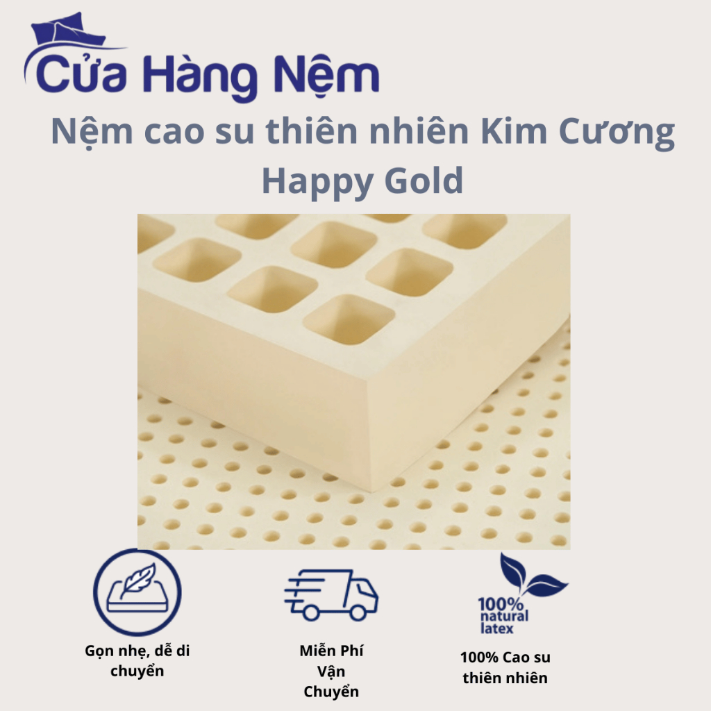 Nệm cao su Kim Cương Happy Gold