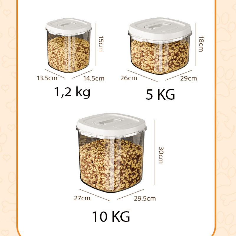 Hộp đựng thức ăn cho chó , mèo, thùng thức ăn khô  động vật chống ẩm, chống côn trùng, kiến Sh0060