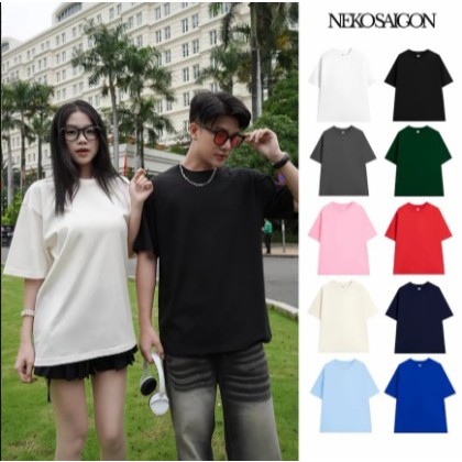 Áo Thun Trơn From Rộng Thoáng Mát Full Nhiều Màu Áo Basic Phong Cách Trẻ Trung Năng Động