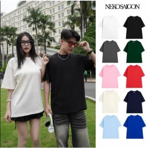 Áo Thun Tay Lỡ Đơn Giản From Rộng Unisex Nam Nữ Bản Trơn Full Màu Siêu Hot Trend 2026