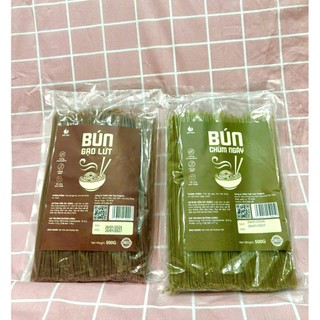 Bún Gạo Lứt Việt Thái 500g/Bún Chùm Ngây Việt Thái 500g-Bún Khô Gạo Lứt, Bún Rau Xanh, sản phẩm ORGANIC, thanh đạm