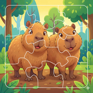 Combo SỈ 6 tranh ghép nhỏ 17cm Capybara TooYoo TG0045
