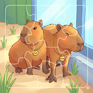 Combo SỈ 6 tranh ghép nhỏ 17cm Capybara TooYoo TG0045