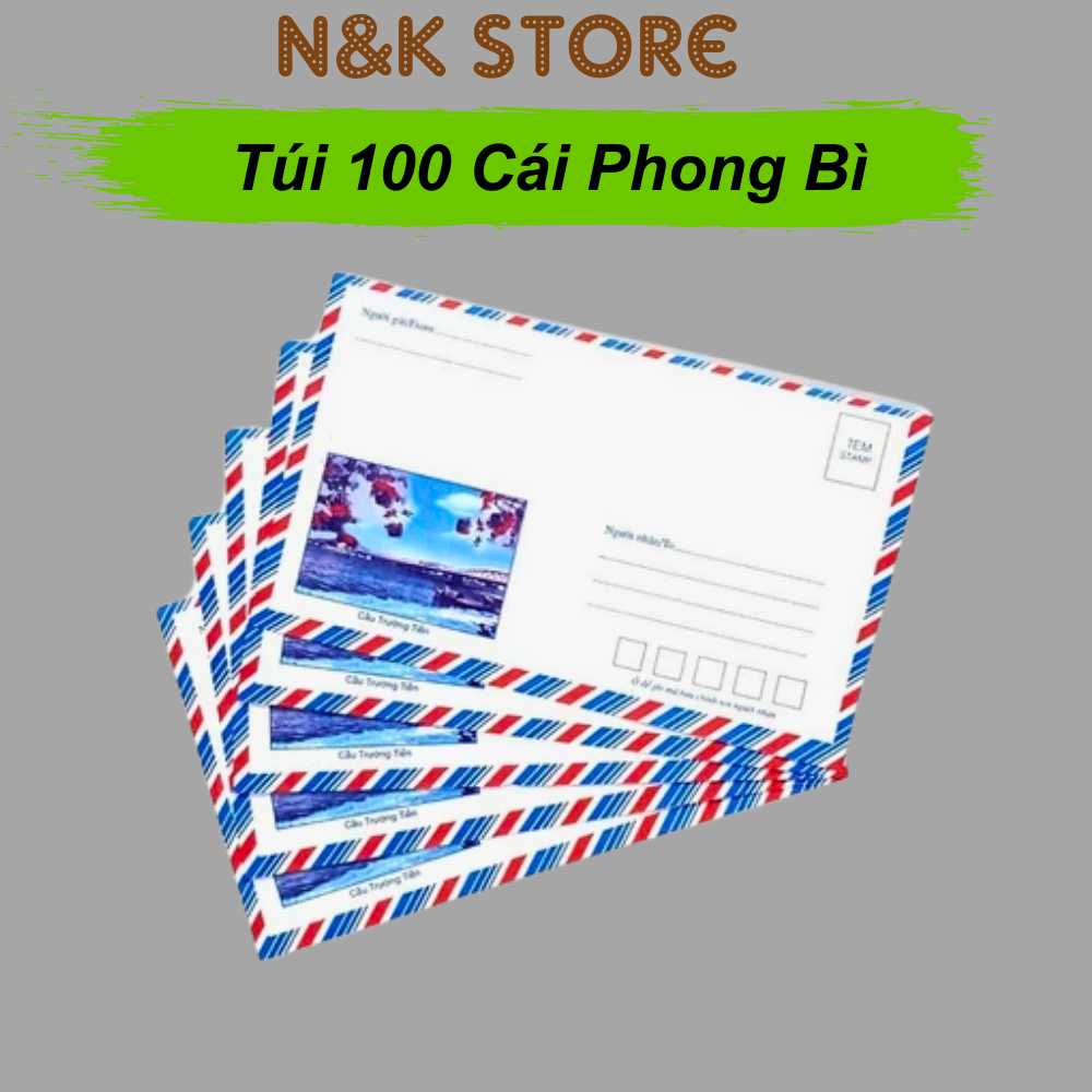 Túi 100c phong bì giấy dày đẹp, Set 100c phong bì thư tiện lợi