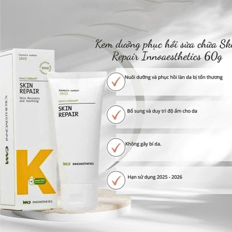 Kem Dưỡng Ẩm Phục Hồi Da Khẩn Cấp Innoaesthetics Inno Derma Skin Repair 60g