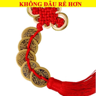 Dây Xâu 5 Đồng Xu Kim Tiền May Mắn Tiền Tài - Chuỗi Xu Ngũ Đế