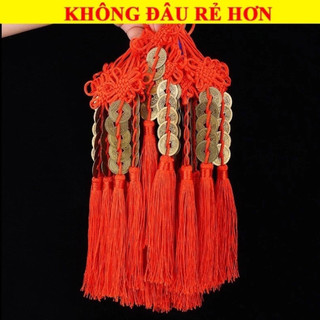 Dây Xâu 5 Đồng Xu Kim Tiền May Mắn Tiền Tài - Chuỗi Xu Ngũ Đế