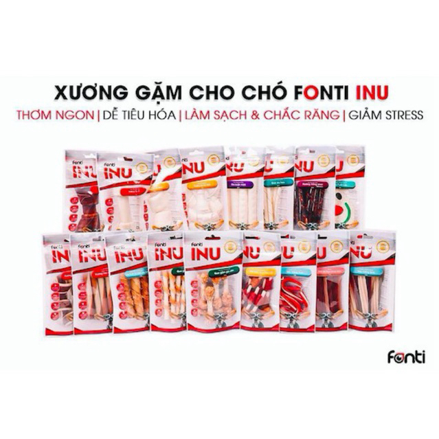 (TỔNG HỢP nhiều loại) XƯƠNG GẶM CHO CHÓ Snack Treat FONTI INU - WANPY ...
