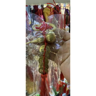 (Tặng cát chu sa) [ Đã Khai Quang] Dây Xu Hồ Lô Bằng Đồng Phong Thủy Gắn Dây Treo Đối Cửa Hồ Lô Bát Quái Bằng Đồng