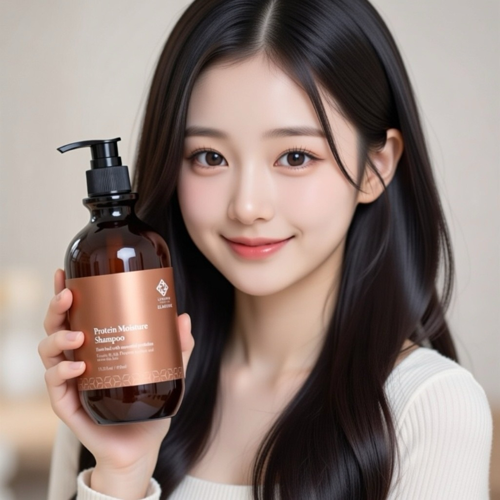 Dầu gội Hàn Quốc phục hồi dưỡng ẩm Protein Livegain Elabore Moisture cho tóc khô hư tổn 450ml