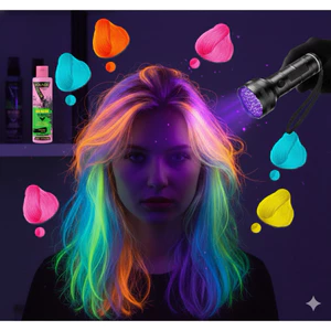 MÀU NHUỘM TÓC HIGHLIGHT TRÊN NỀN TÓC TẨY LEVEL8 +PHÁT SÁNG DƯỚI ĐÈN UV NEON AOLINDE 200ML