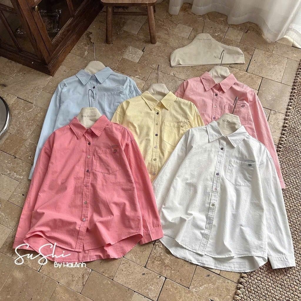 [𝑯𝒂 𝑨𝒏𝒉]Áo Sơ Mi Khuy Túi Tang Chữ QCL1