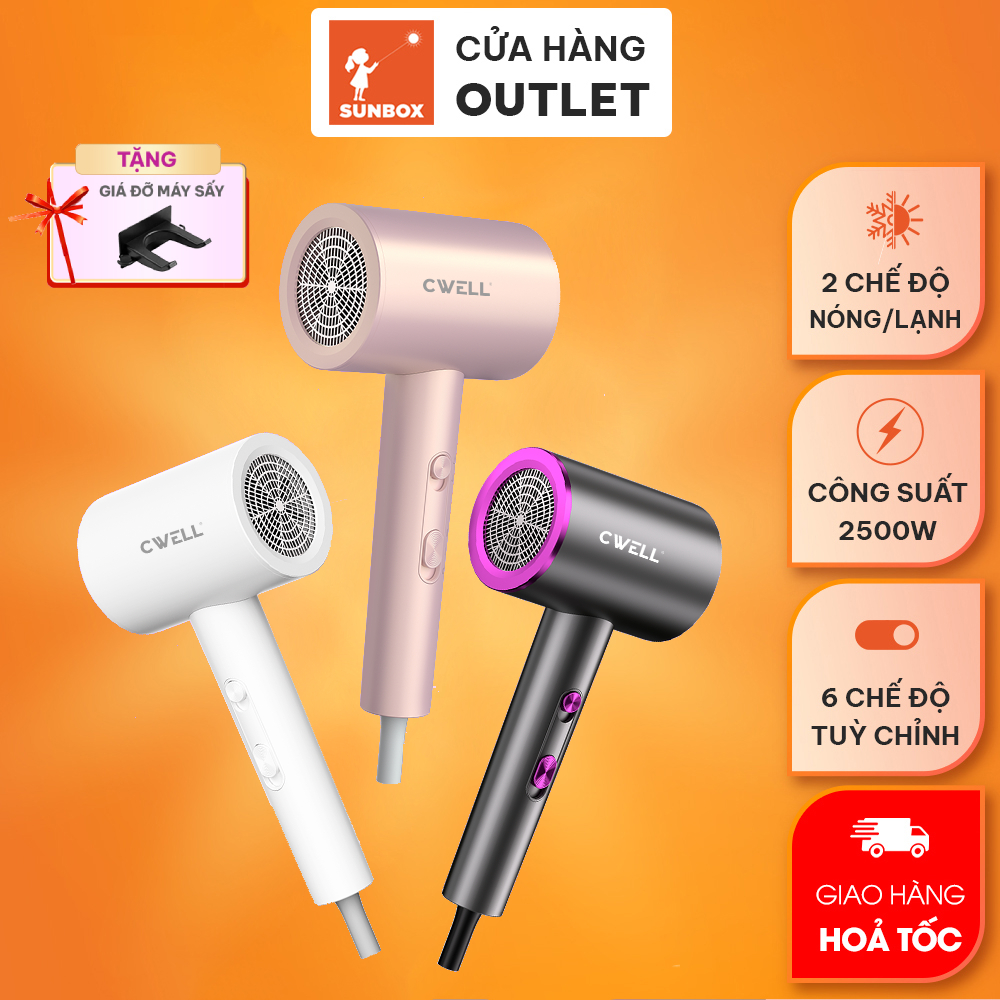 Máy sấy tóc CWELL C10HD kiểu dáng hiện đại công suất 2500W, 6 chế độ ...