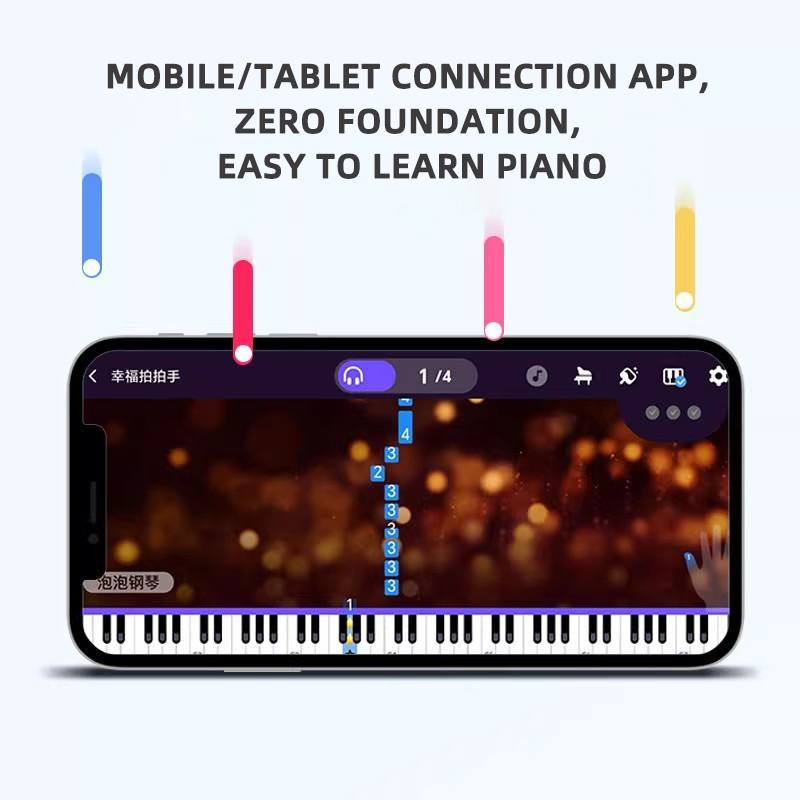 Rommedal có thể gấp gọn đàn piano 88 phím piano full phụ kiện mang đi dễ dàng người mới Chất lượng cao, bền bỉ