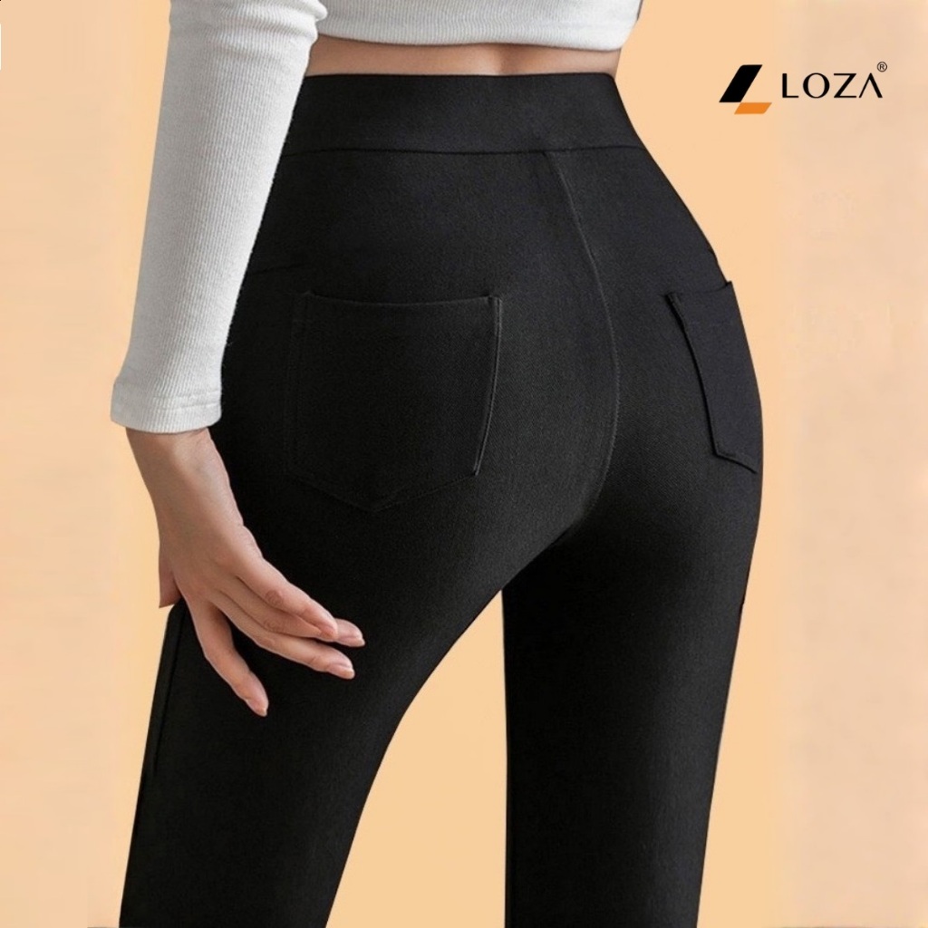 Quần legging nữ LOZA dáng dài ,cạp cao, tôn dáng chất liệu umi co giãn 4 chiều, có túi trước và túi sau NQ10-LQ103200