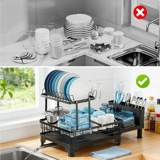 Gslife Kệ để bát đĩa Kệ đa năng ống thoát nước Kệ Thép cacbon Sơn Tĩnh điện